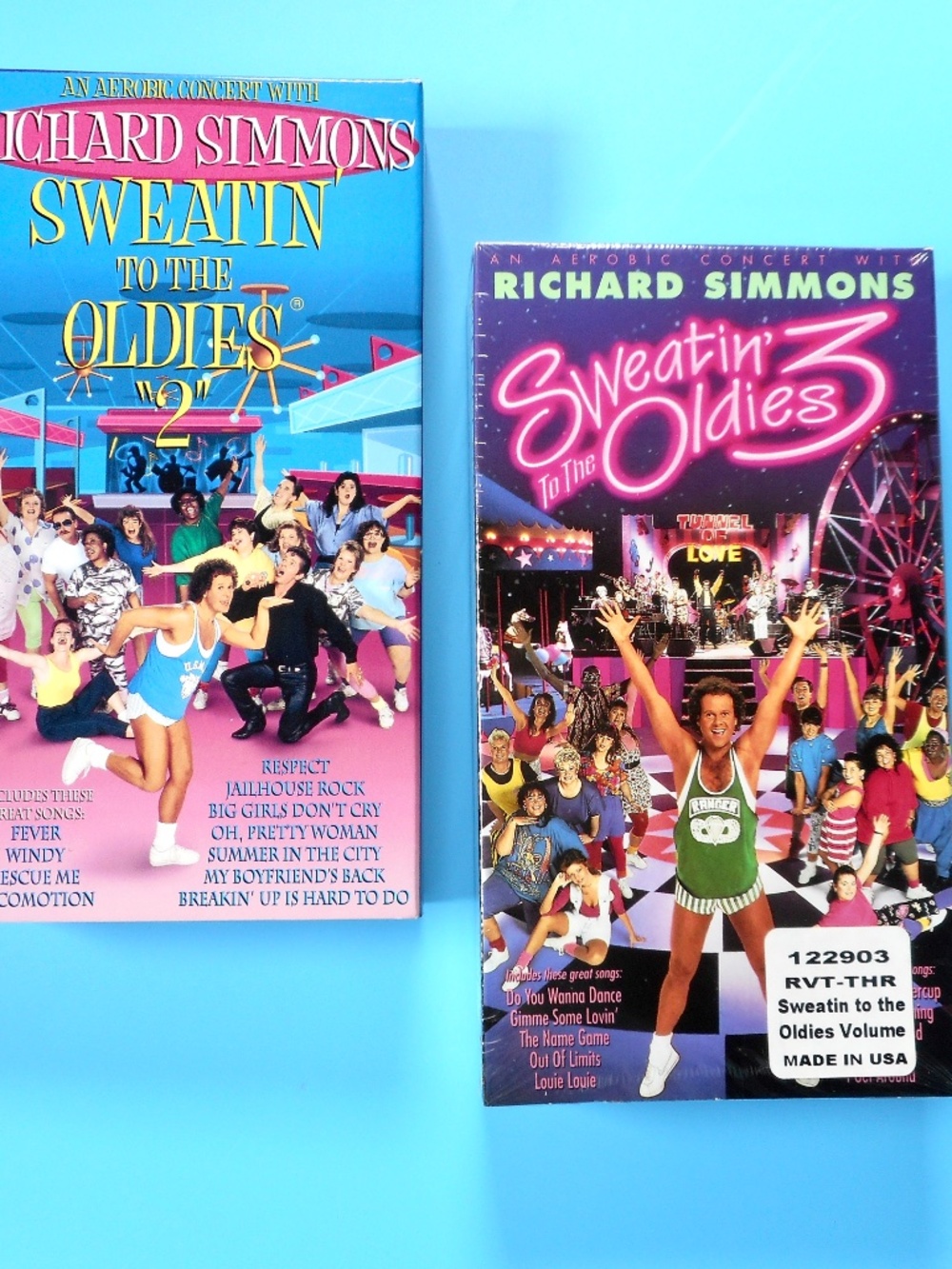 VTG 1993 Richard Simmons Sweatin' to the Oldies 2 & 3 VHS Dance Aerobic Exercise